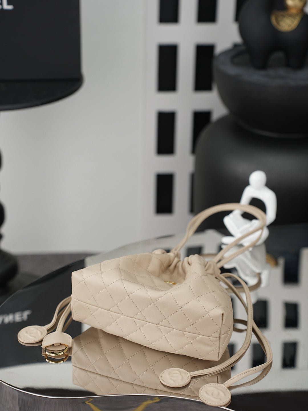 Chanel 2026 Lucky Bag 22cm Beige Sheepskin