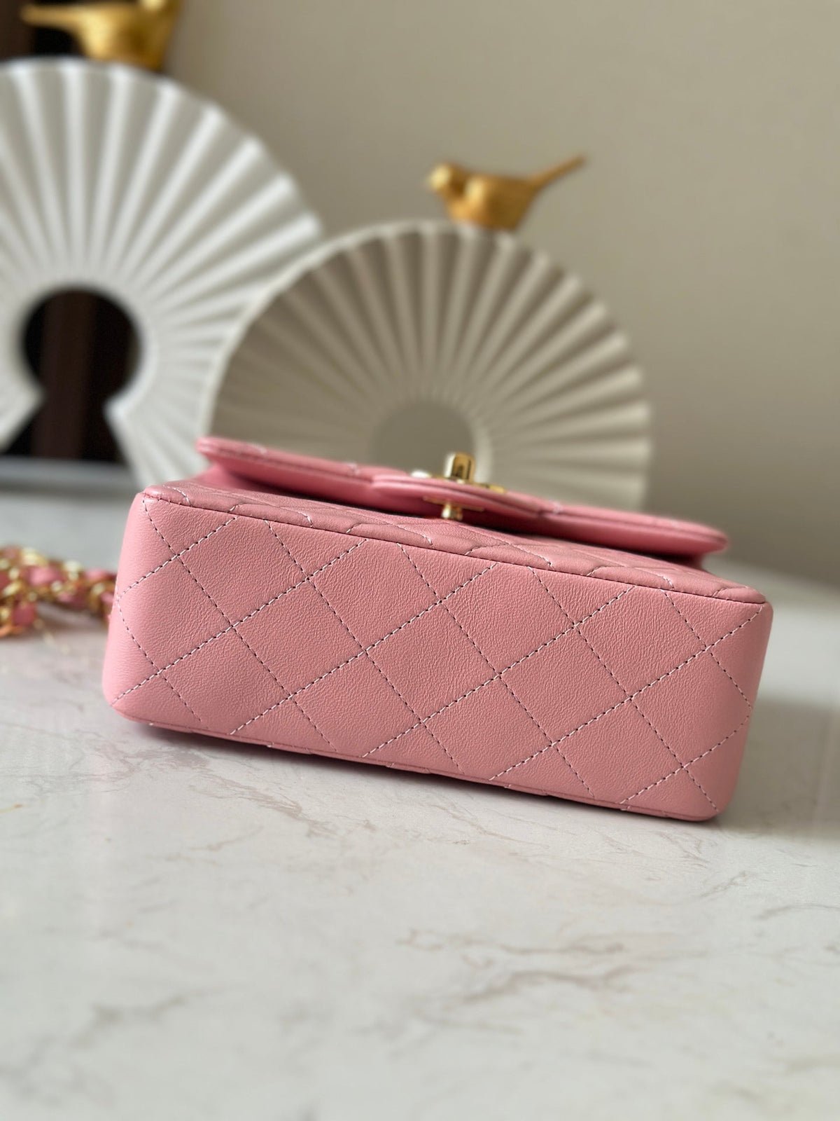CC Mini Classic Handbag Pink Lambskin GHW