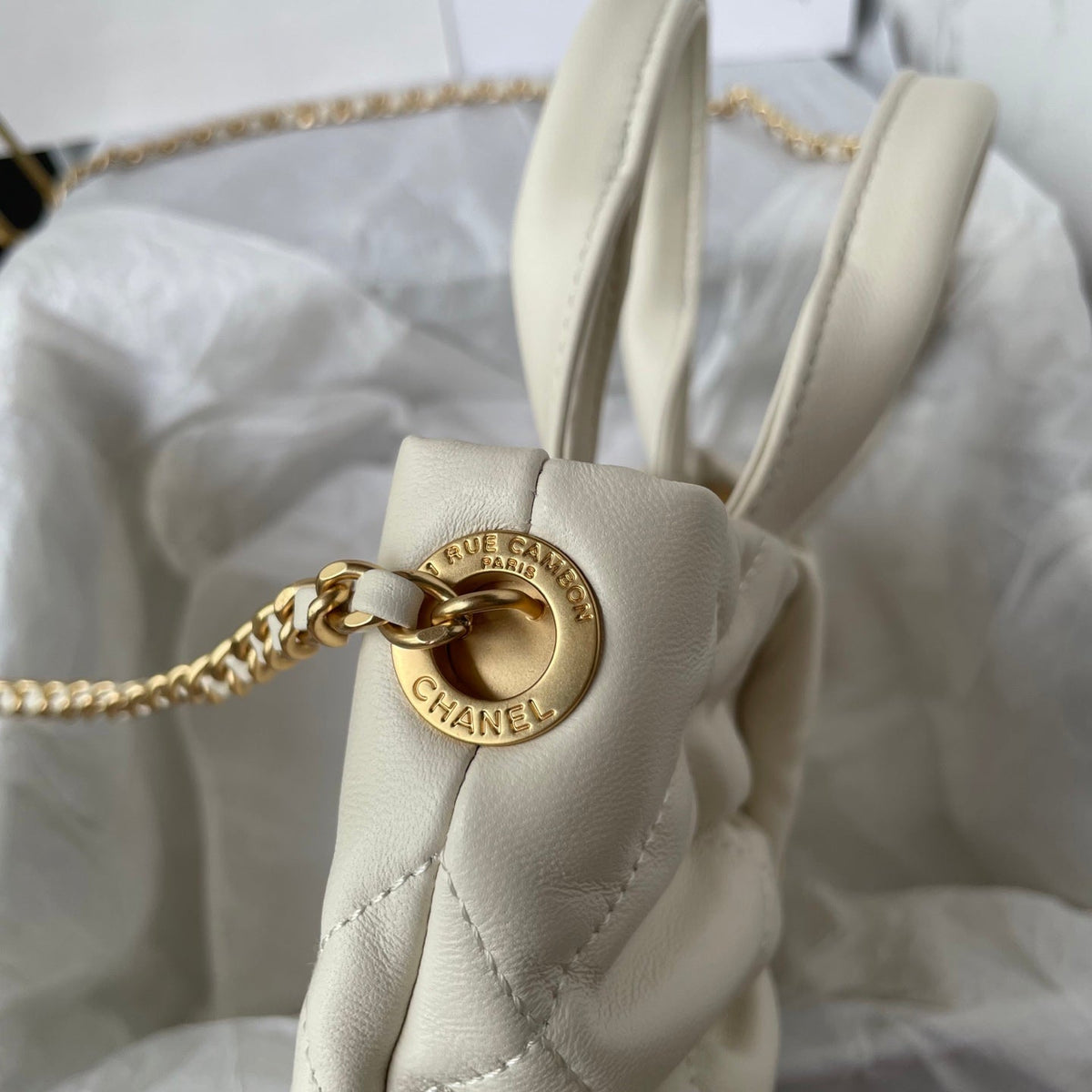 CC 25K Mini Bow Bag 26cm White Calfskin
