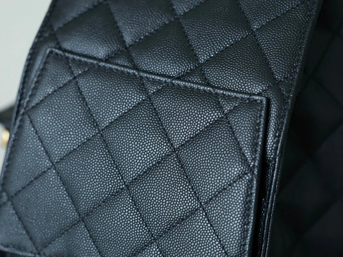 CHANEL 25S HOBO BAG 40 CM IN BLACK LAMBSKIN WITH GOLD HARDWARE