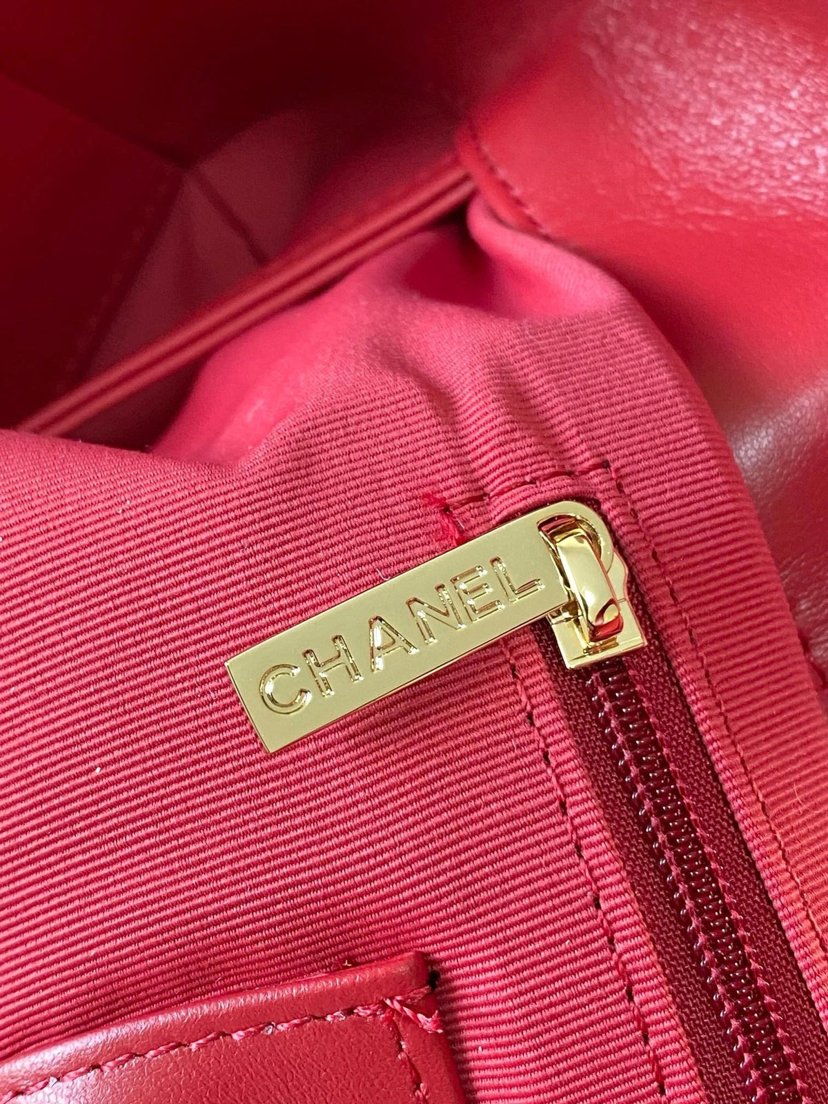 Chanel 2026 Deauville Tote Bag 46cm Red mix White Canvas Leather 331128