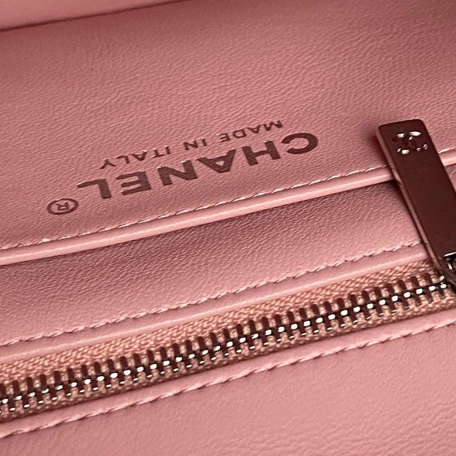CHANEL 25S MINI FLAP BAG 18 IN PINK CALFSKIN
