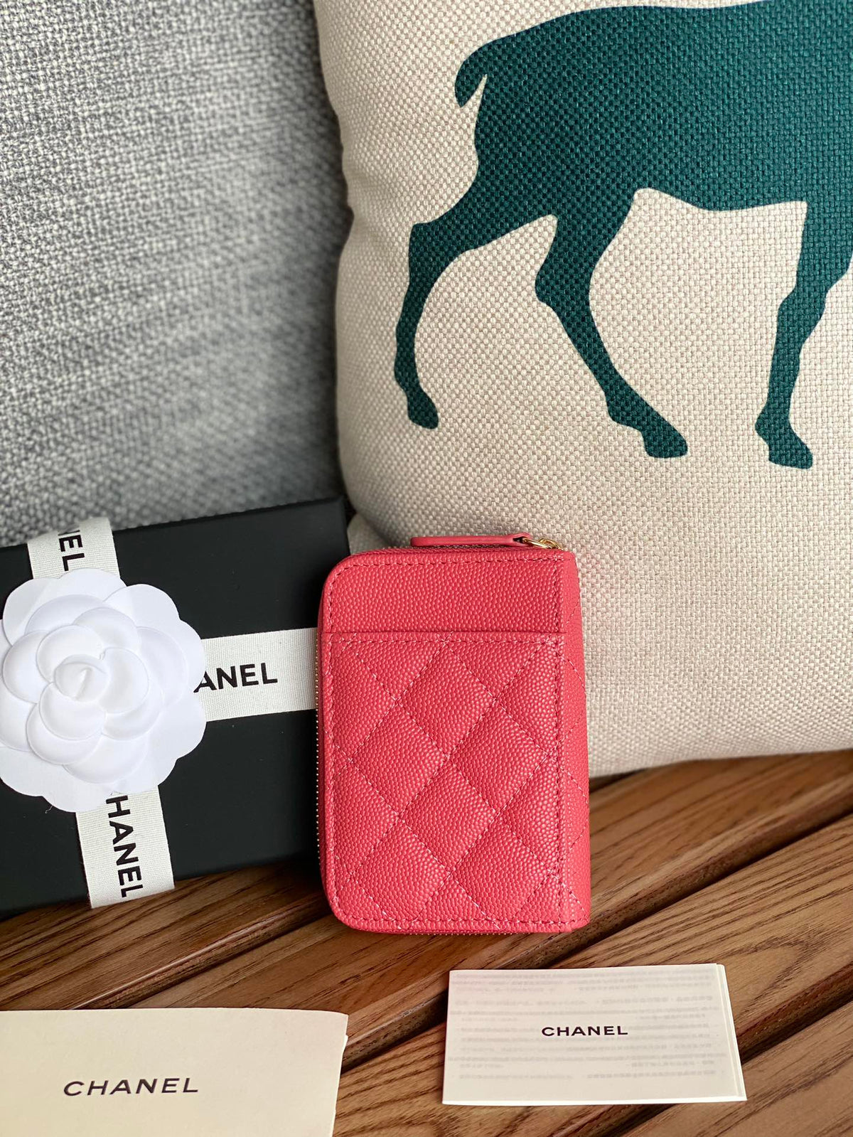 CC 22A Zippy Coin Purse Pink Caviar GHW 223902