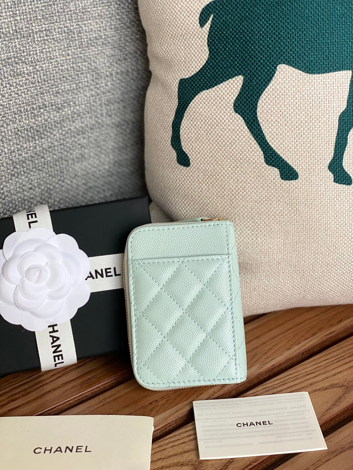 CC 22A Zippy Coin Purse Light Blue Caviar GHW 223904