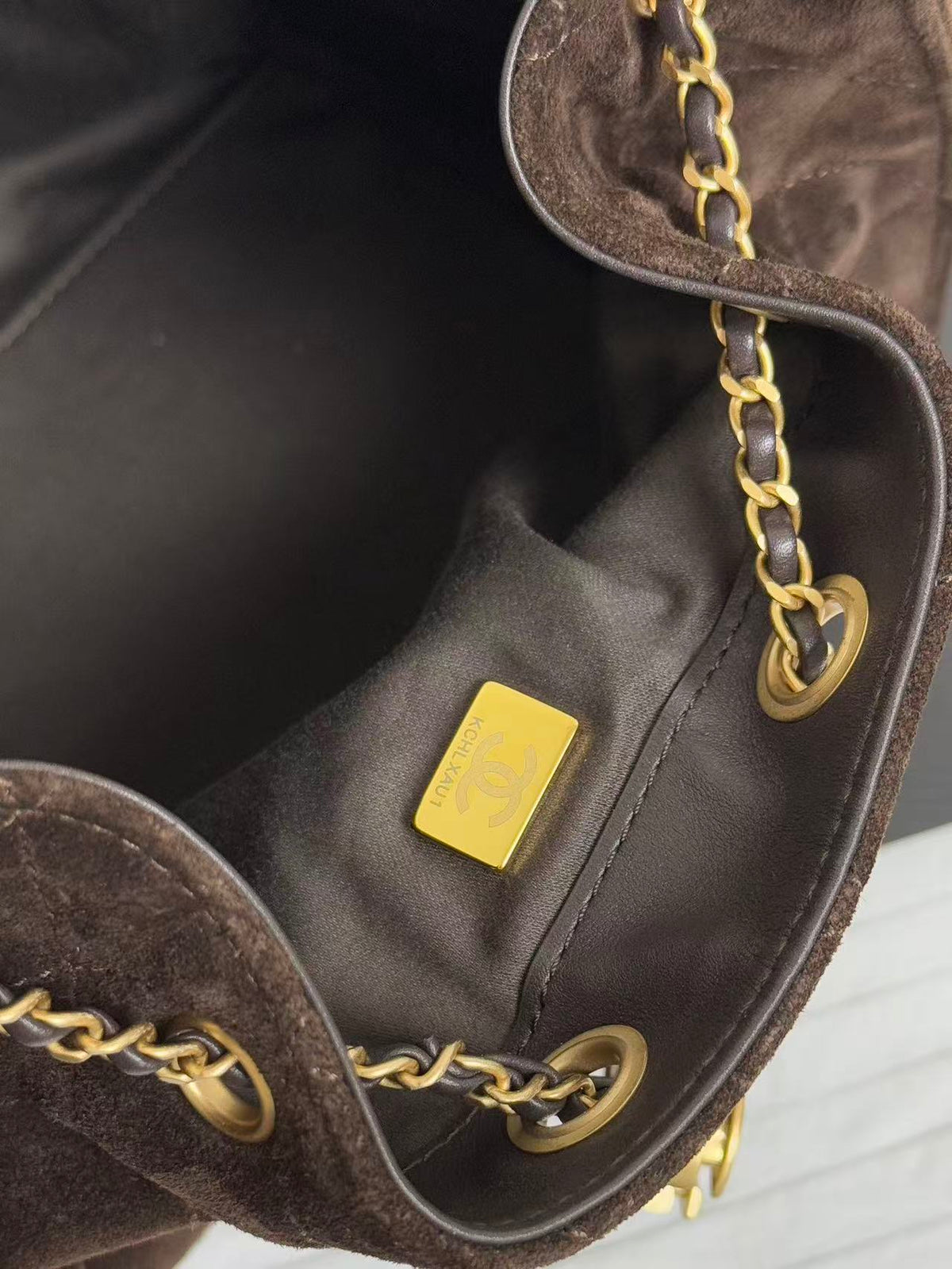 CC 25FW Hobo Bag 26cm Dark Brown Suede