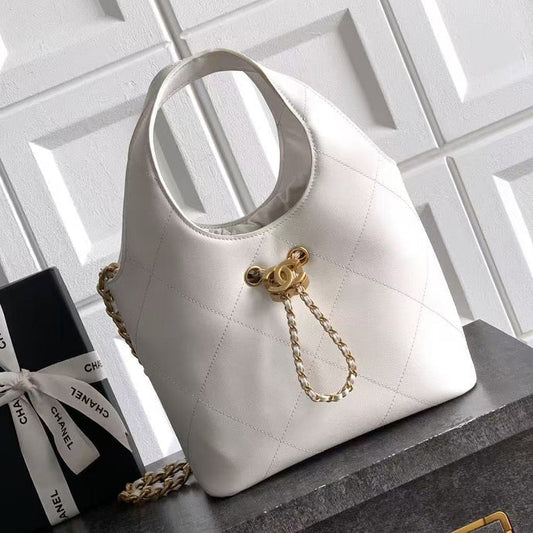 Chanel 2026 Small Shopping Bag 22cm White Calfskin