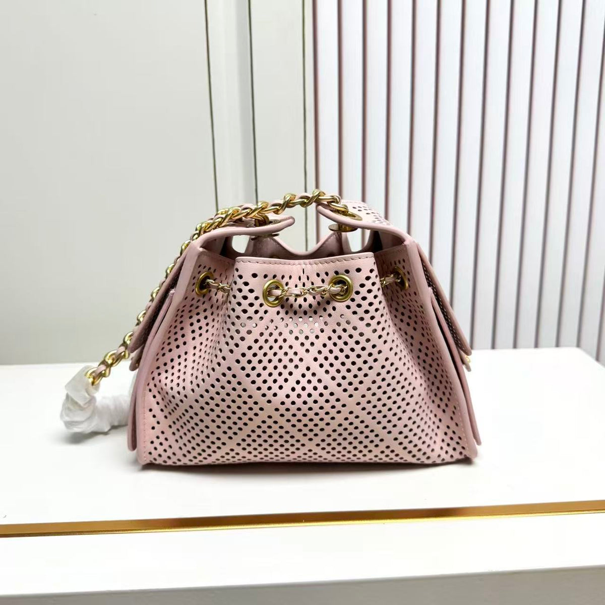 CC 26s Small Handbag 22cm Light Pink Perforated Calfskin
