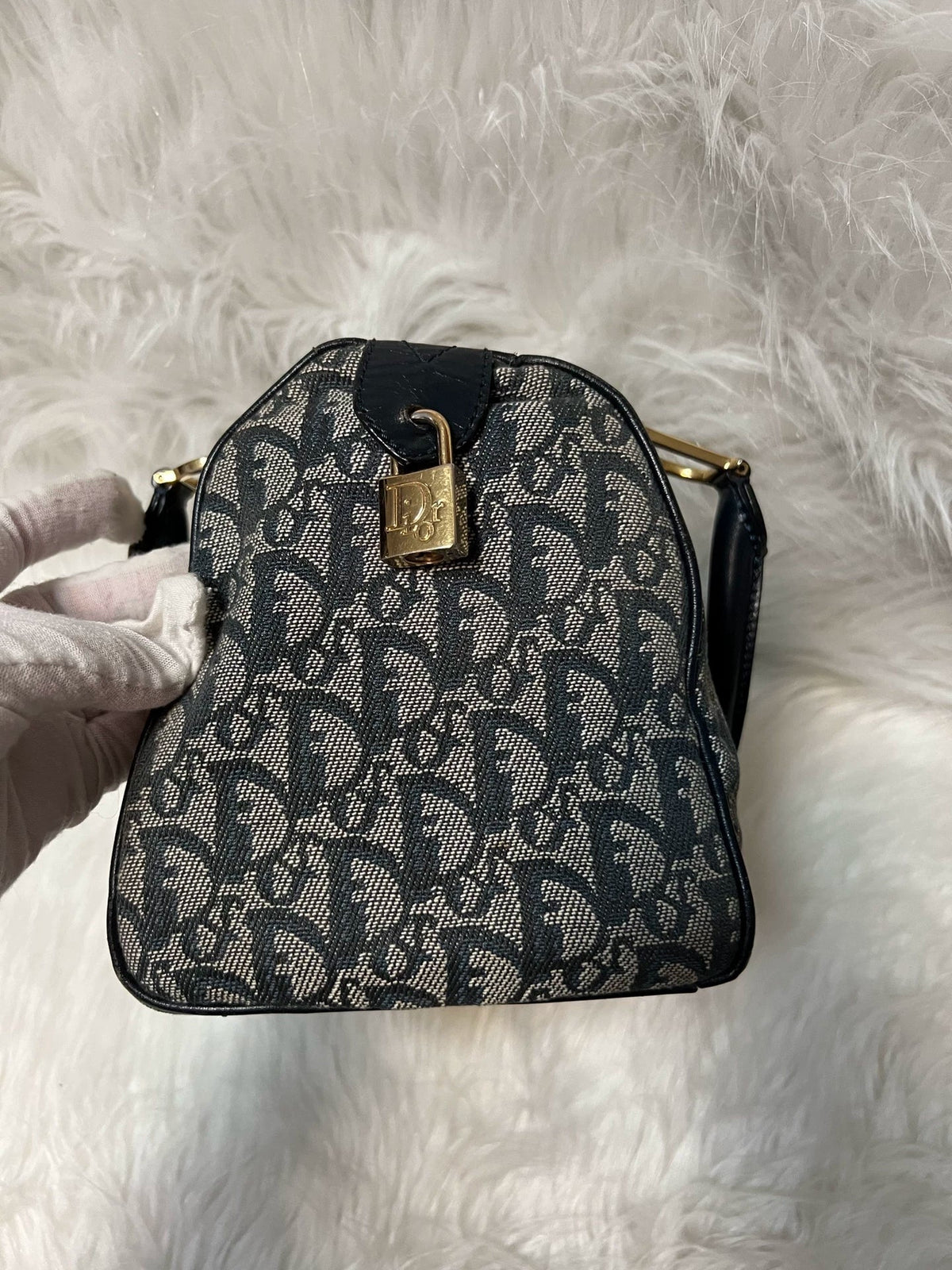 210725-6 Christian Dior navy tote bag 25 handbag