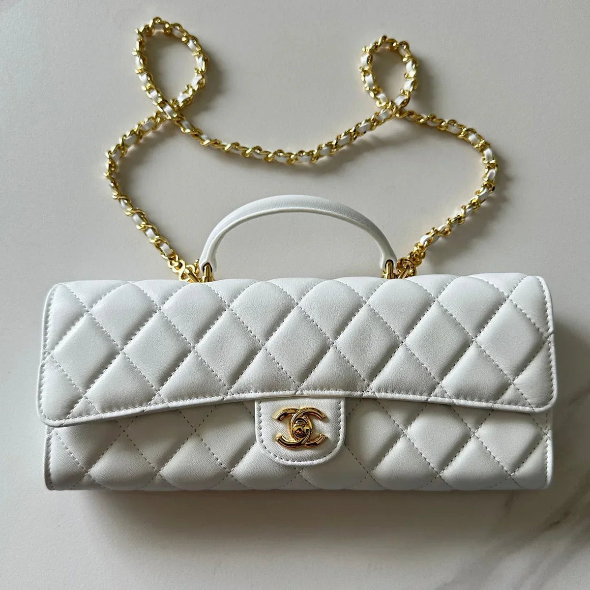 Chanel 2026 Long Top Handle Clutch 25cm Lambskin