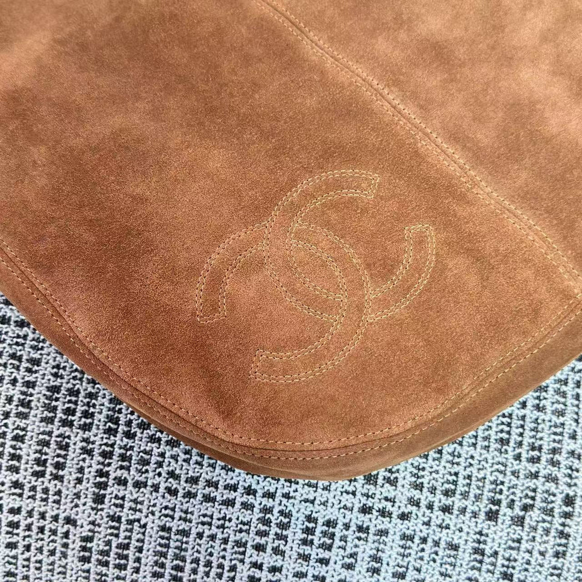Chanel 2026 Shoulder Bag 33cm Brown Suede