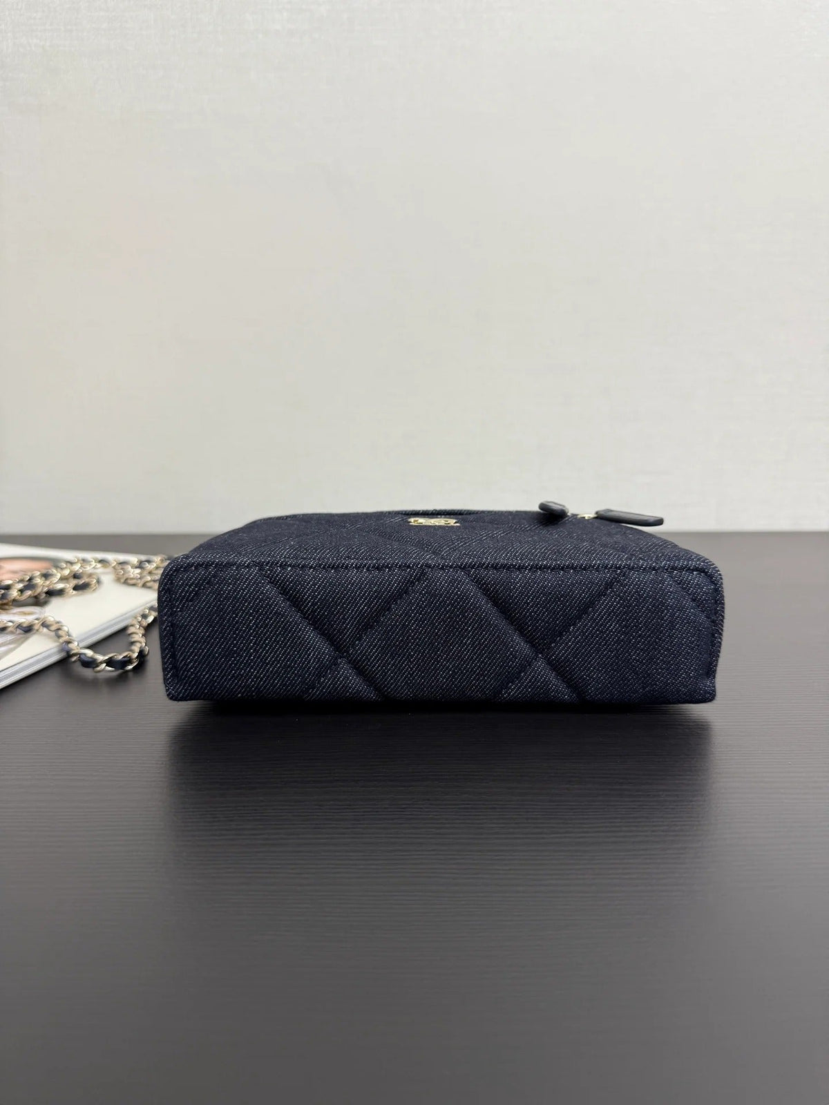 Chanel 2026 Vanity Case 19cm Blue Denim Leather