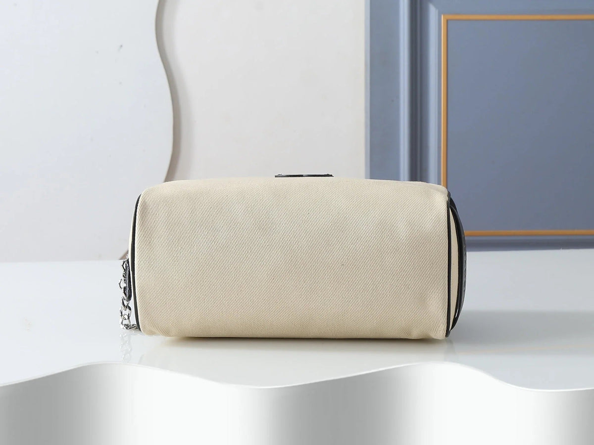 Chanel 2026 Large Zippered Pouch 29cm Canvas Leather