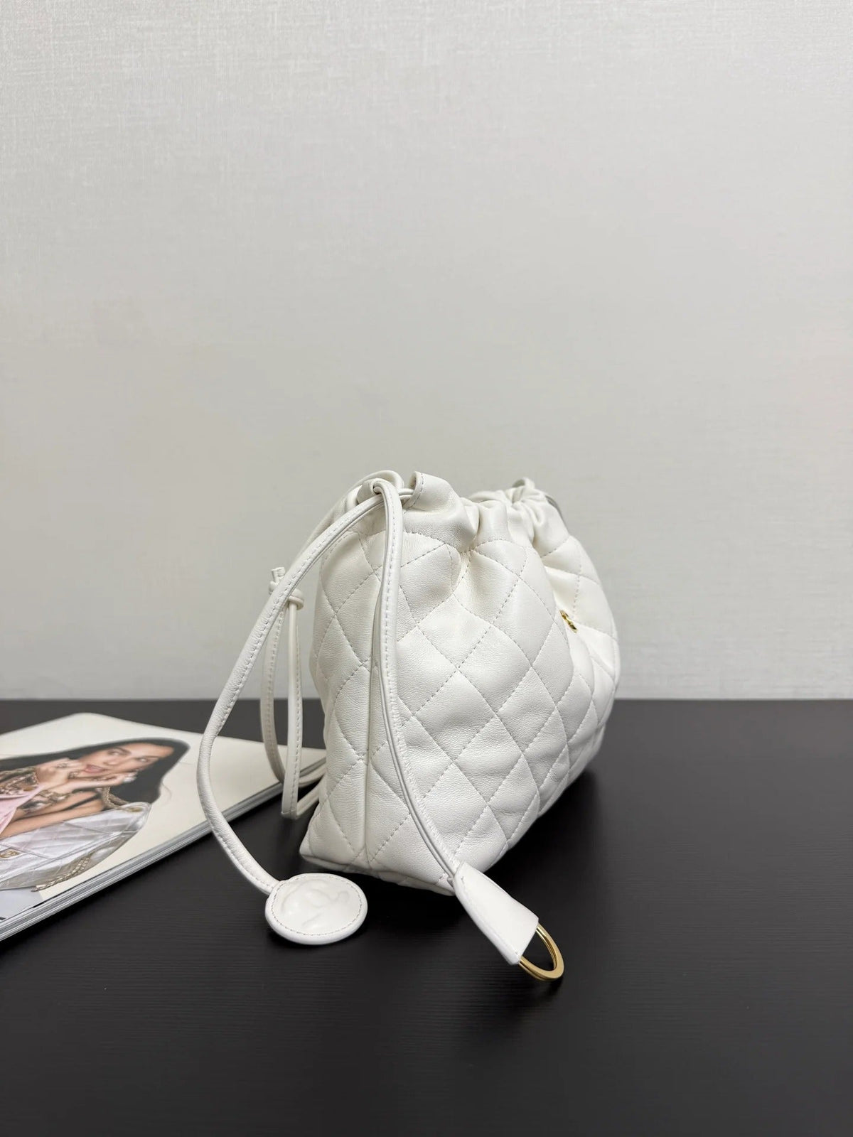 Chanel 2026 Lucky Bag 22cm White Sheepskin