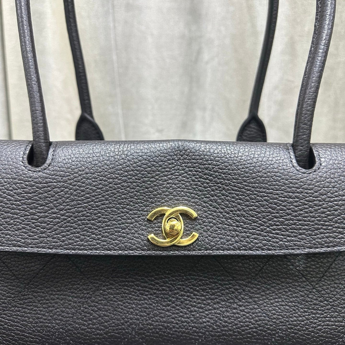 Chanel 2026 Shopping Bag 33cm Black Grained Calfskin