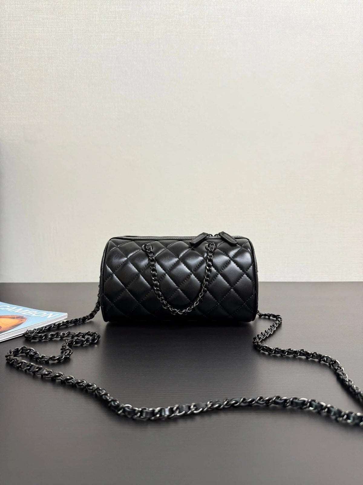 Chanel 2026 Bowling Bag 18.5cm Full Black Lambskin