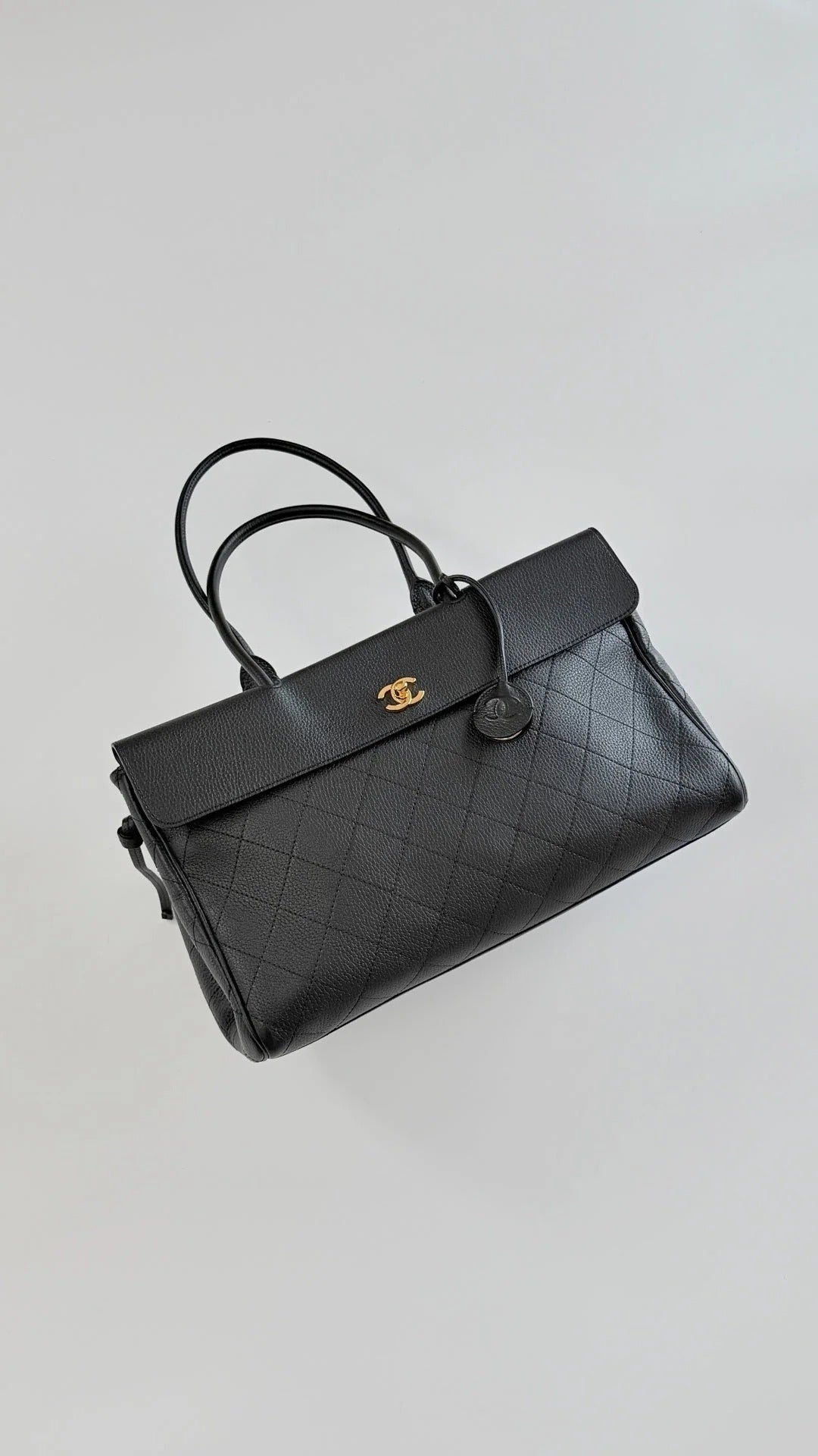 Chanel 2026 Shopping Bag 38cm Black Calfskin