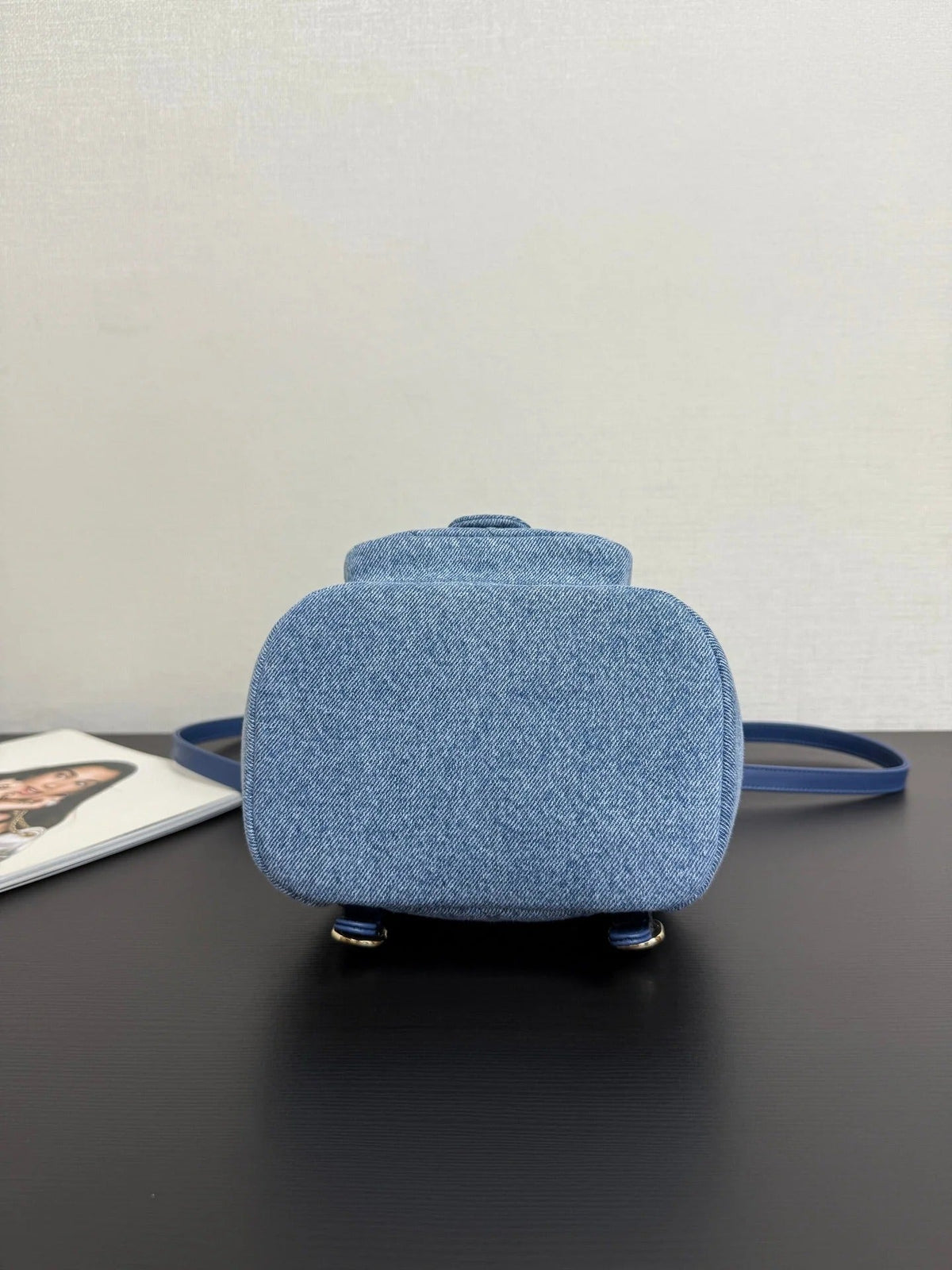 Chanel 2026 Backpack 18cm Blue Denim Leather