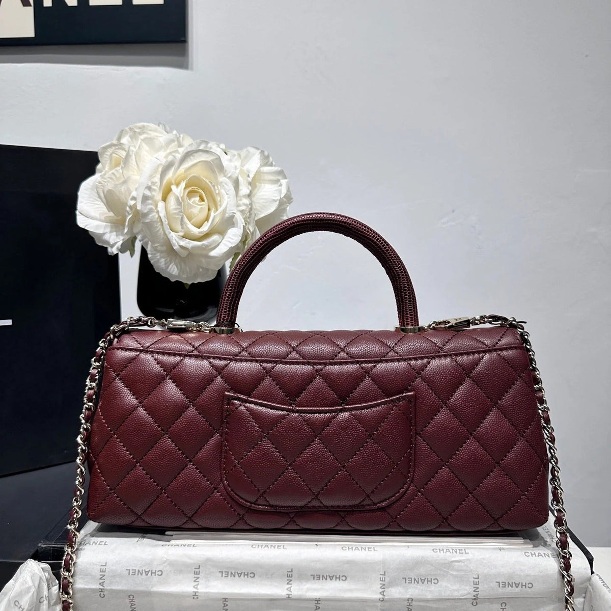Chanel 2026 Coco Handle Bag 32cm Burgundy Caviar Calfskin 348822