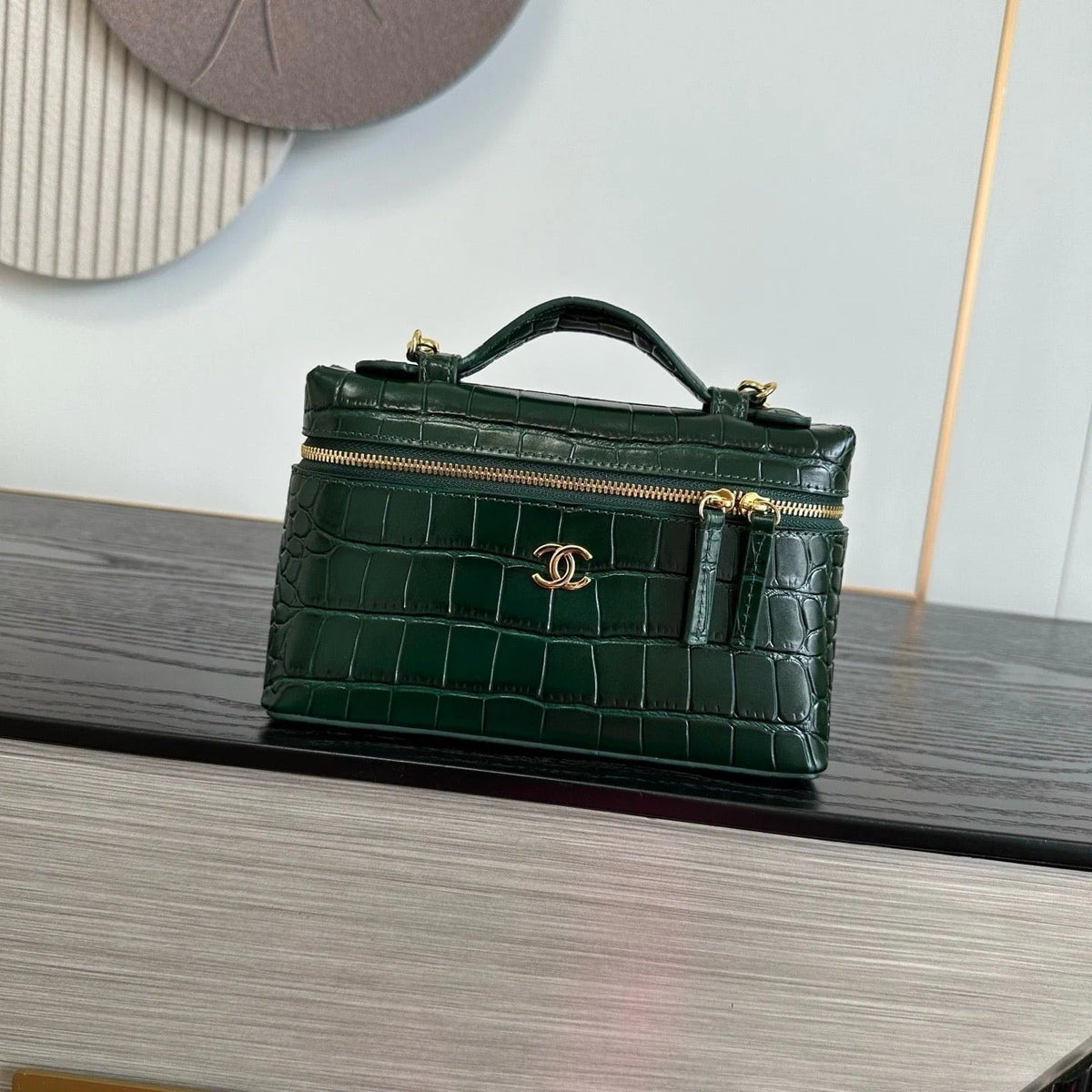 Chanel 2026 Crocodile Embossed Vanity Bag 19.5cm Leather
