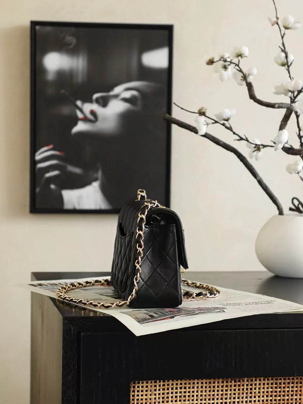 Chanel 2026 Classic 11.12 Bag 20cm Black Sheepskin