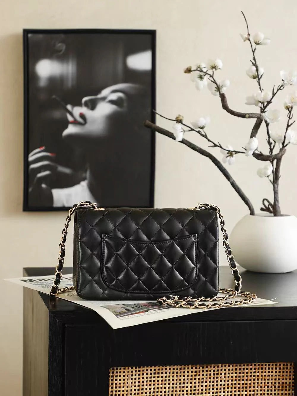 Chanel 2026 Classic 11.12 Bag 20cm Black Sheepskin