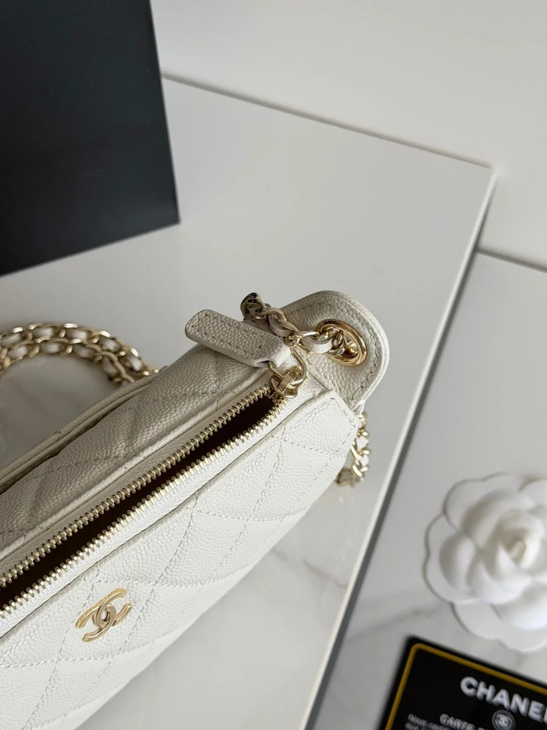 Chanel 2026 Clutch with Chain 21cm Caviar Leather