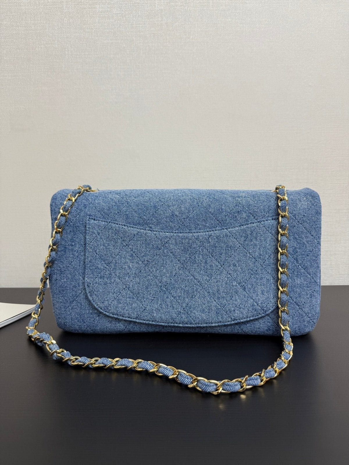 Chanel 2026 Flap Bag Blue Gold Denim