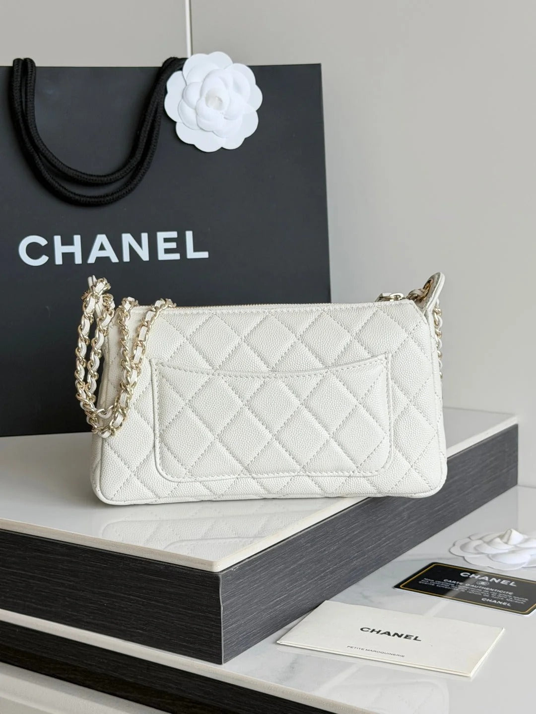 Chanel 2026 Clutch with Chain 21cm Caviar Leather