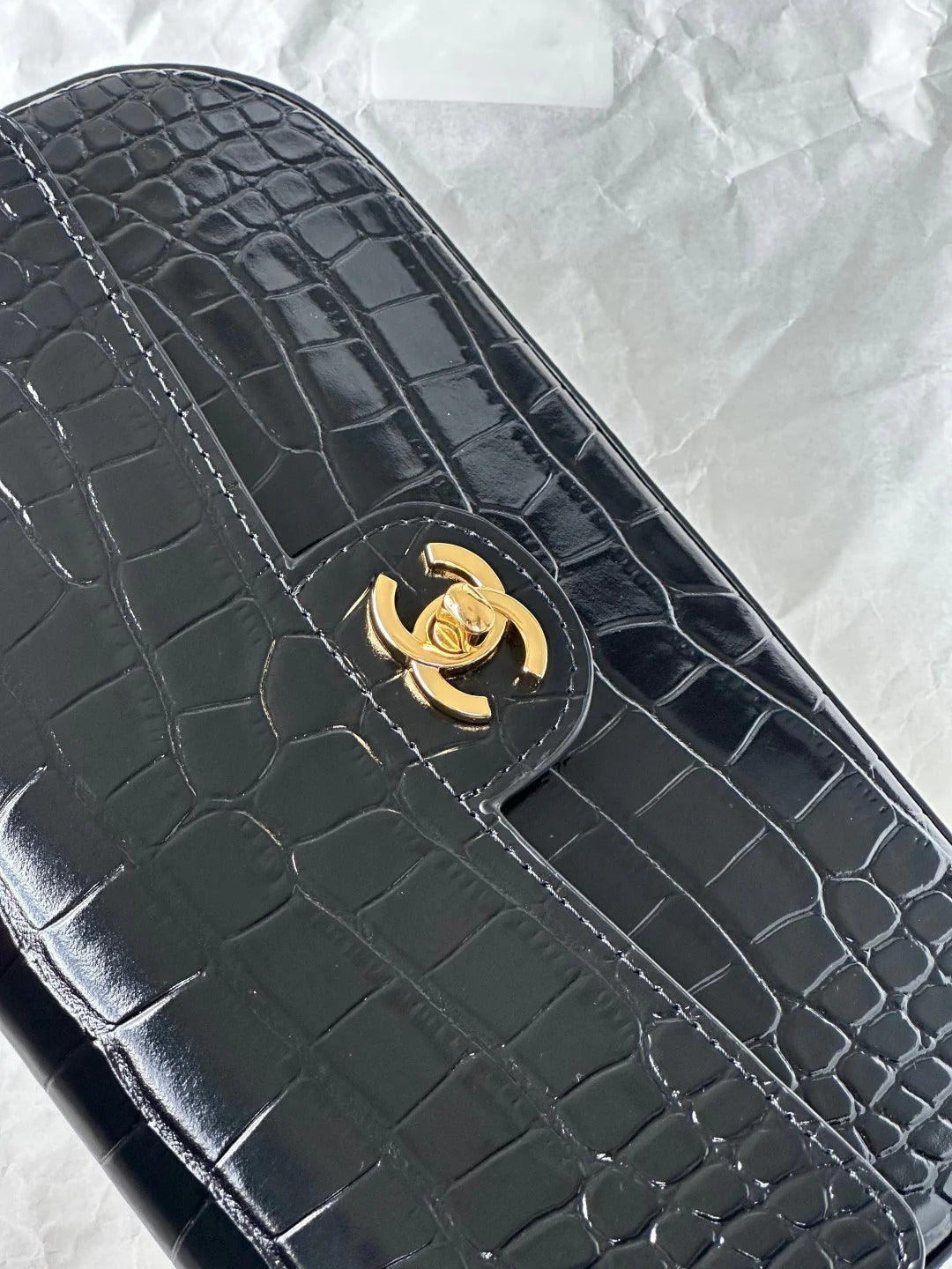 Chanel 2026 Crocodile Embossed Flap Bag 26cm Calfskin