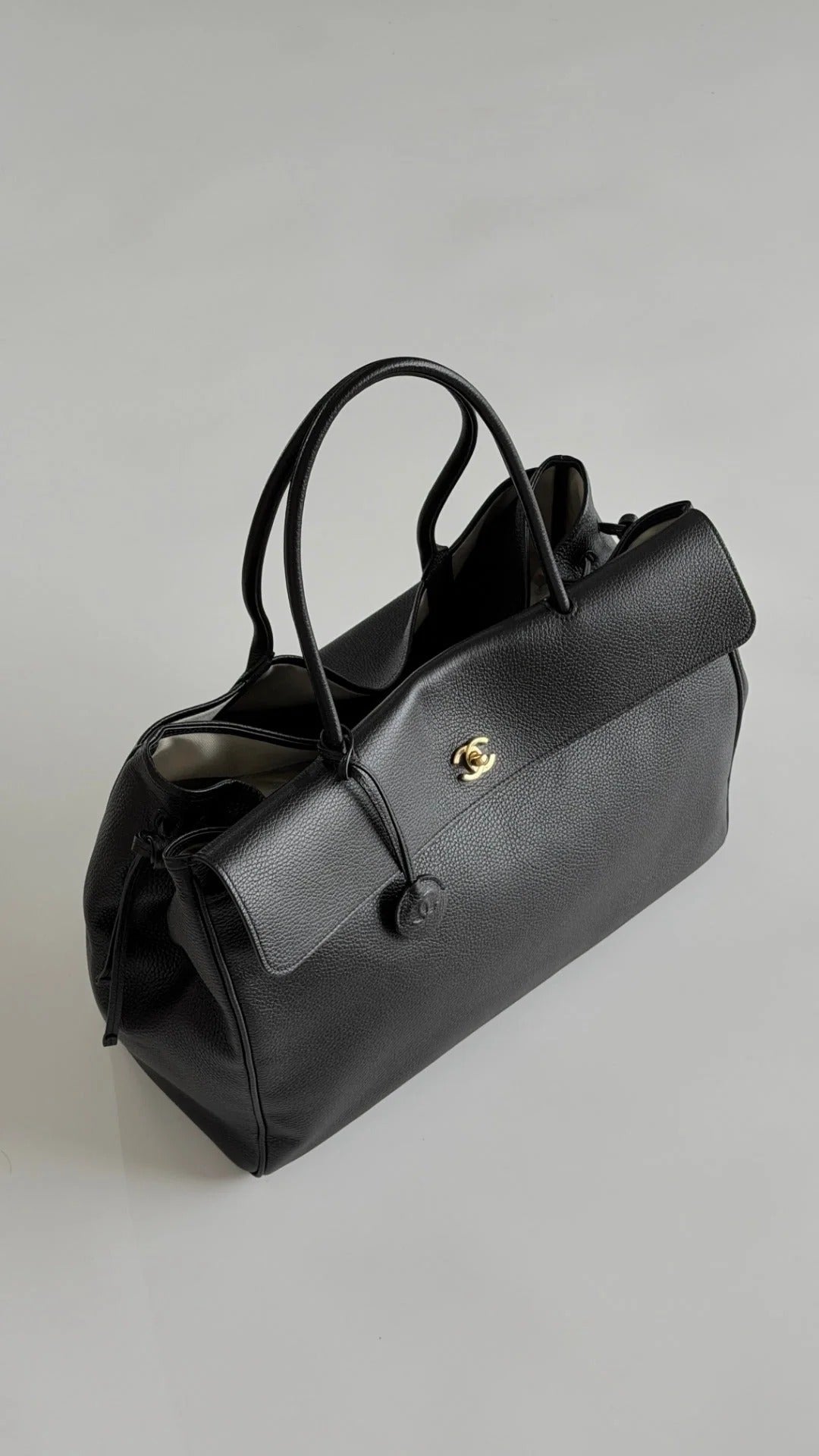 Chanel 2026 Large Shopping Bag 43cm Black Leather
