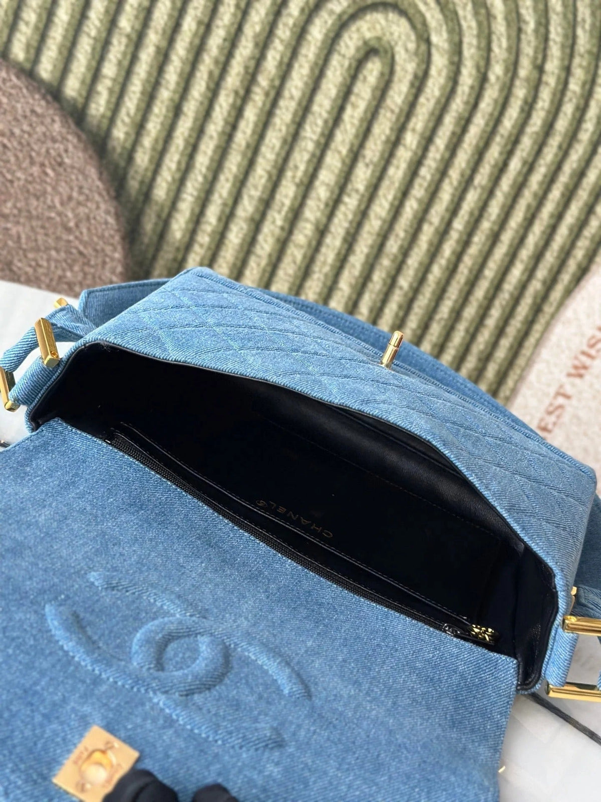 Chanel 2026 Denim Washed Flap Bag Blue Cotton Leather