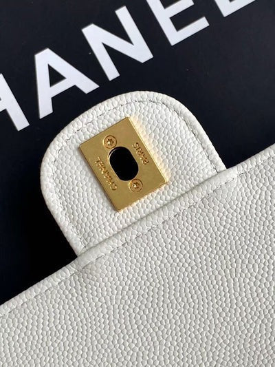 Chanel 2026 Bowling Ball Cylinder Bag White Caviar Leather