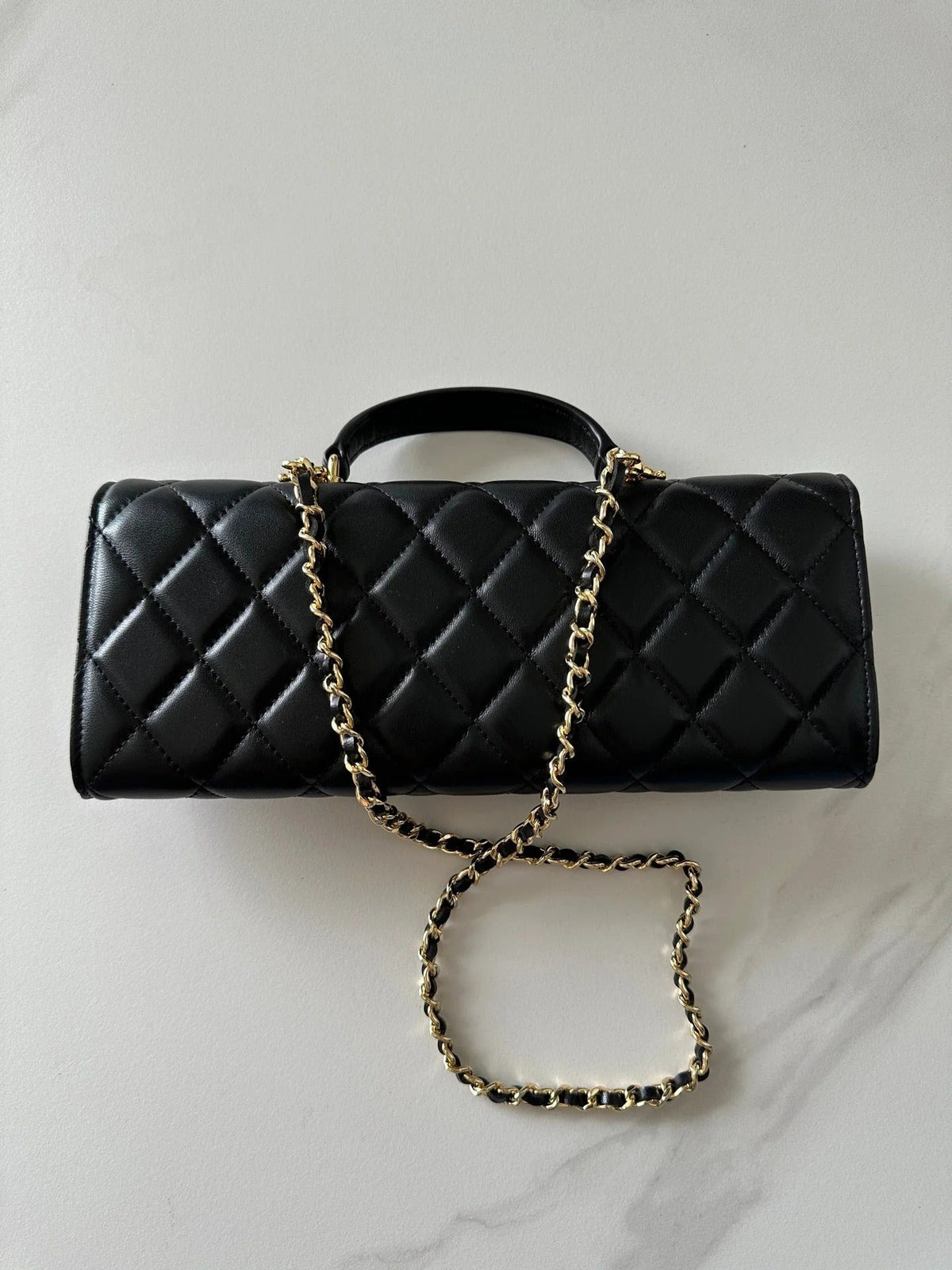 Chanel 2026 Long Top Handle Clutch 25cm Lambskin