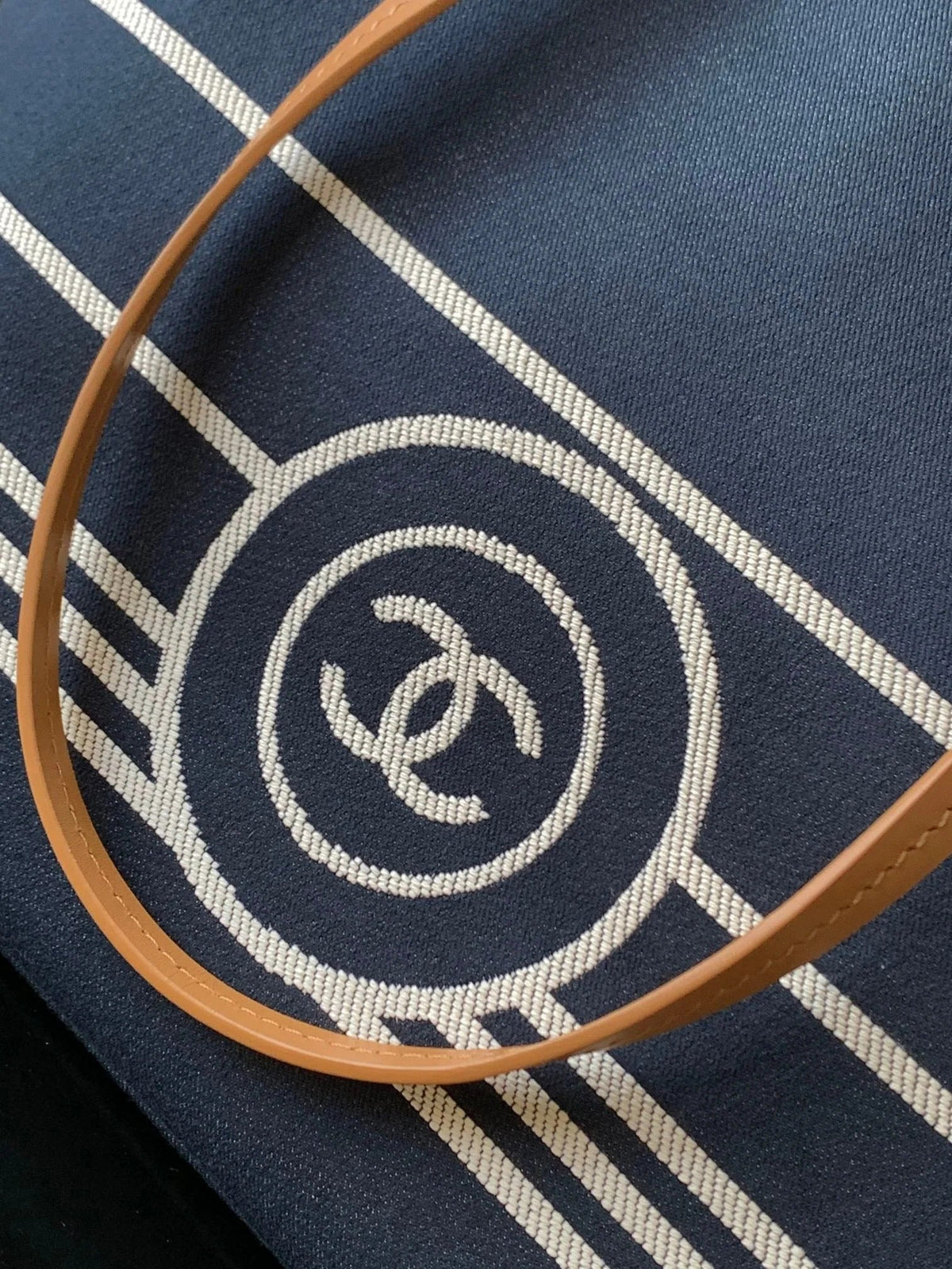 Chanel 2026 Border Tote Bag Blue Brown Denim Canvas Leather