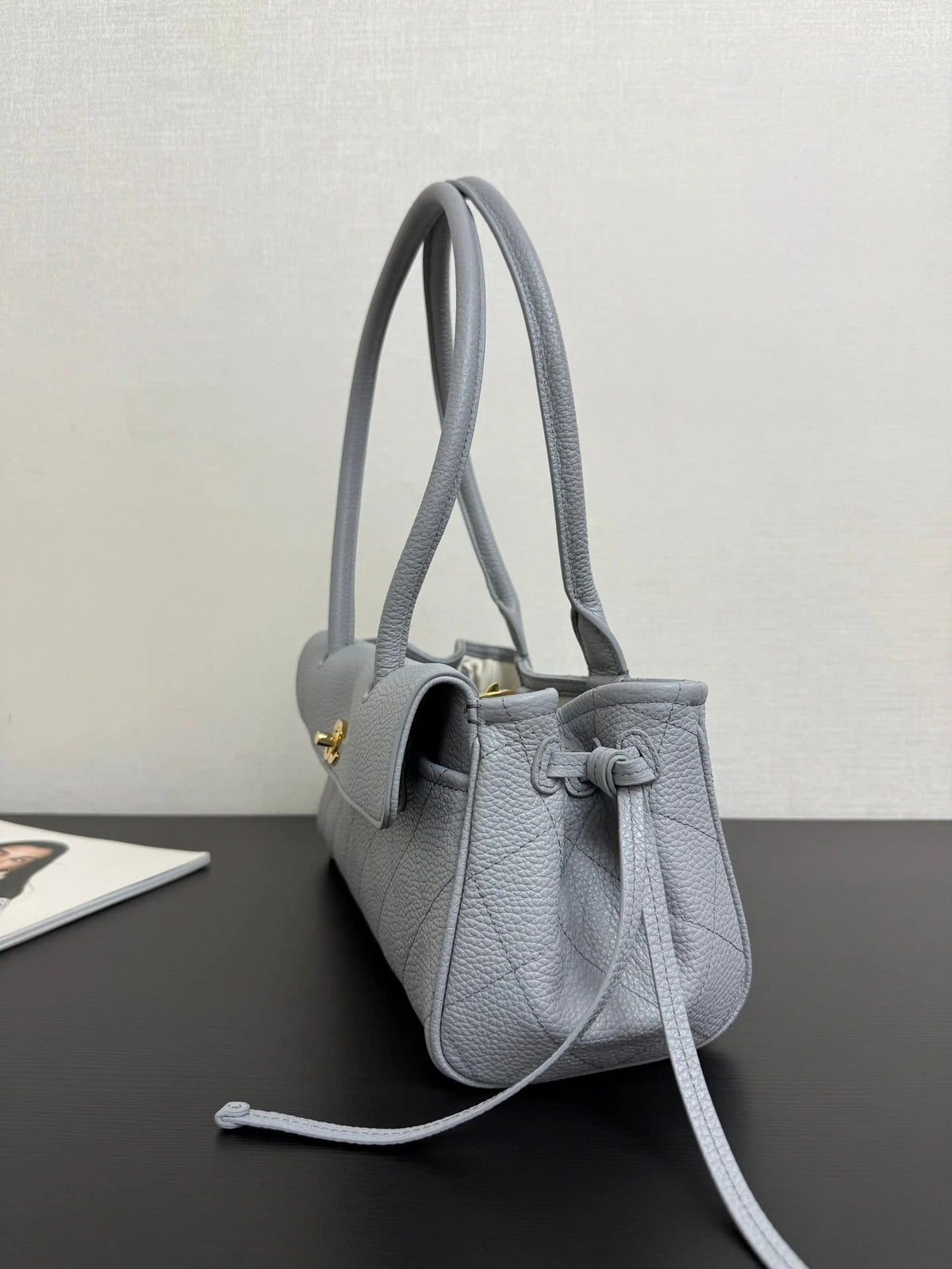 Chanel 2026 Shopping Bag 31cm Gray Grained Calfskin