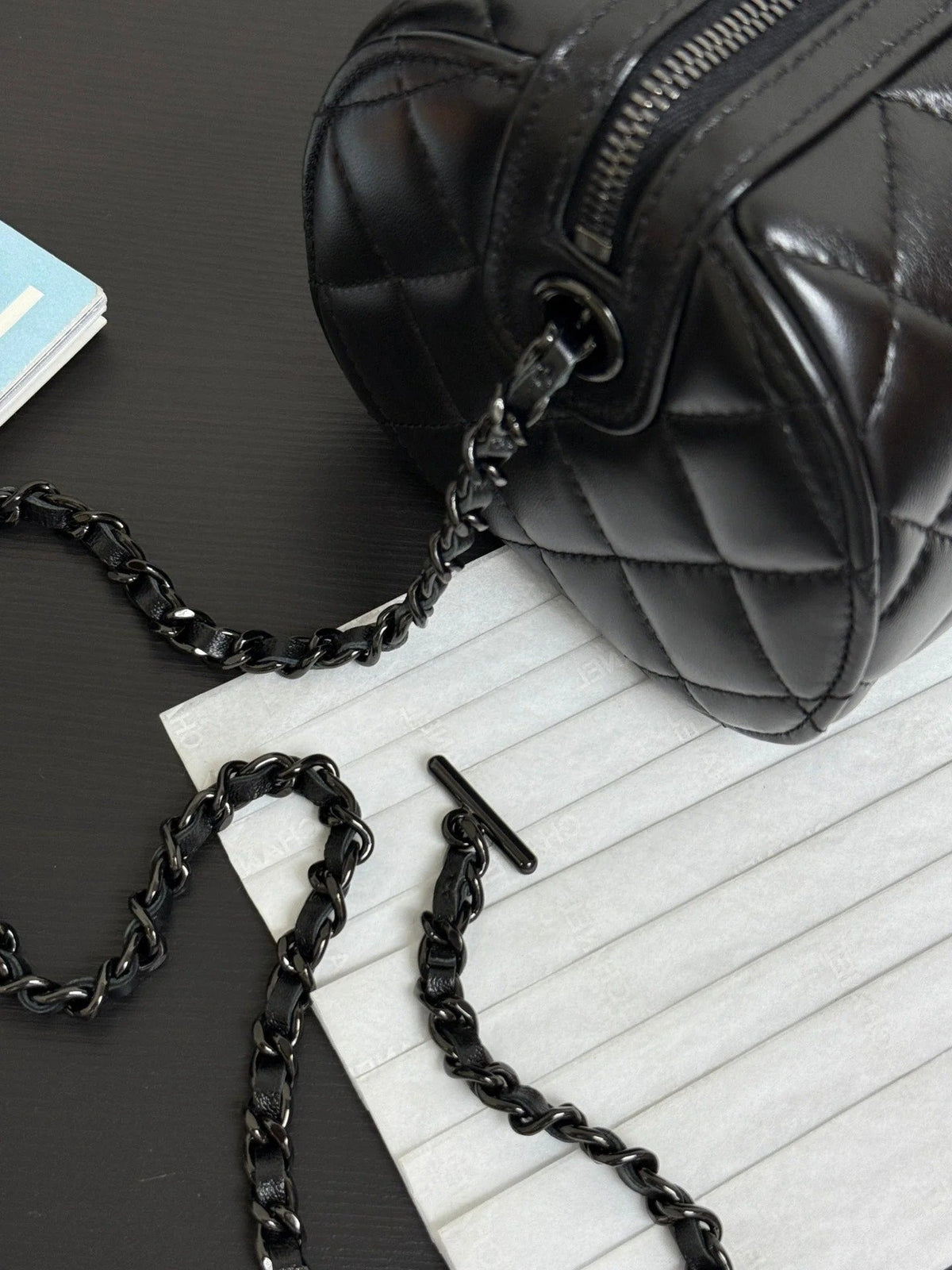 Chanel 2026 Bowling Bag 18.5cm Full Black Lambskin