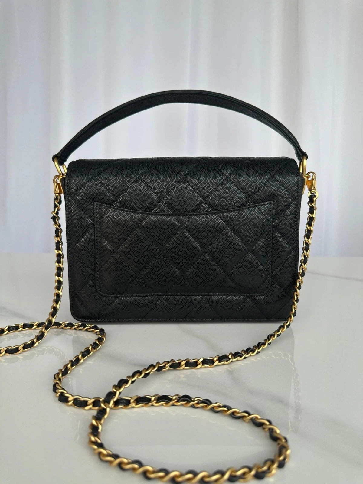 Chanel 2026 Flap Bag with Top Handle Gum-grain Cowhide