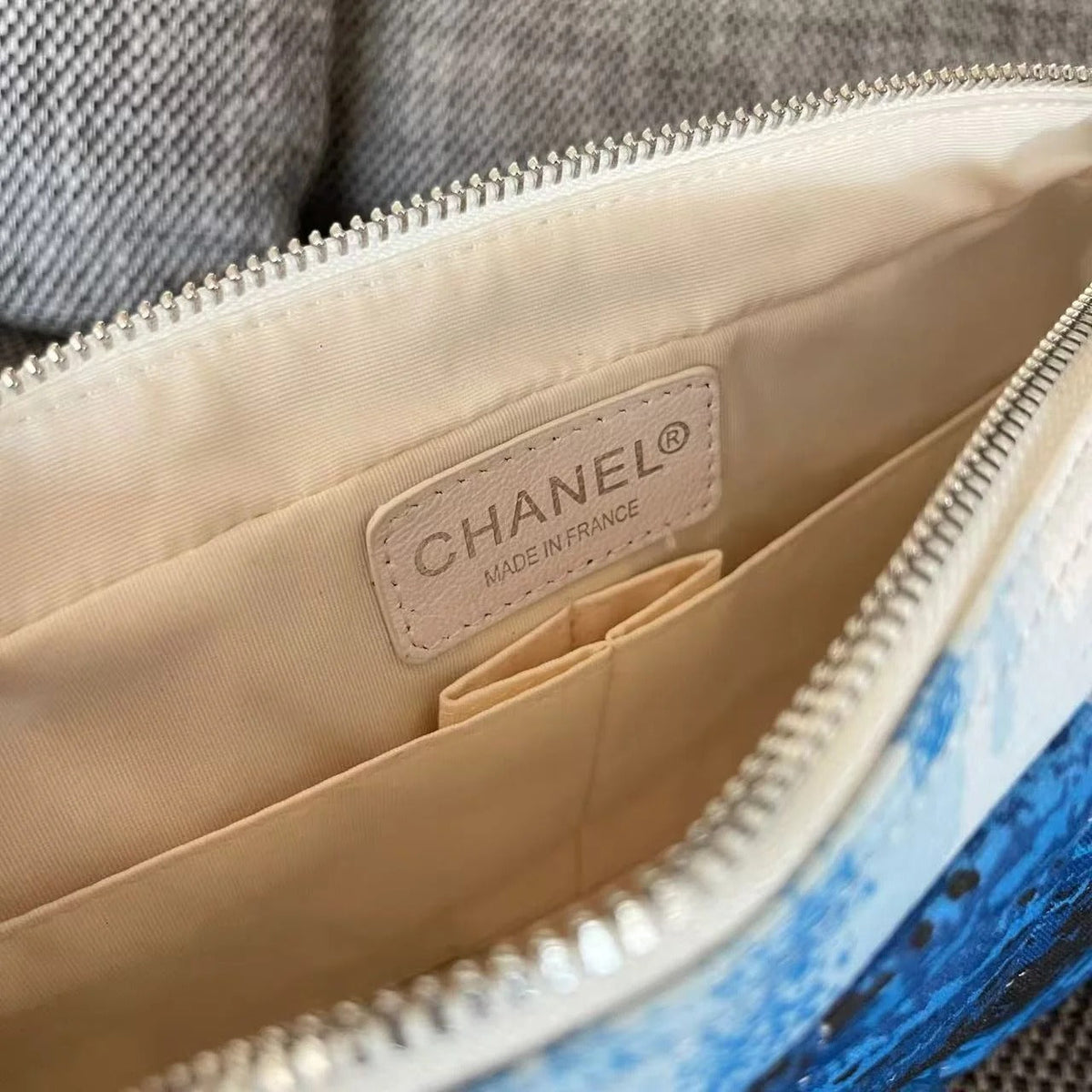 Chanel 2026 Surf Bag 25cm Blue White Canvas