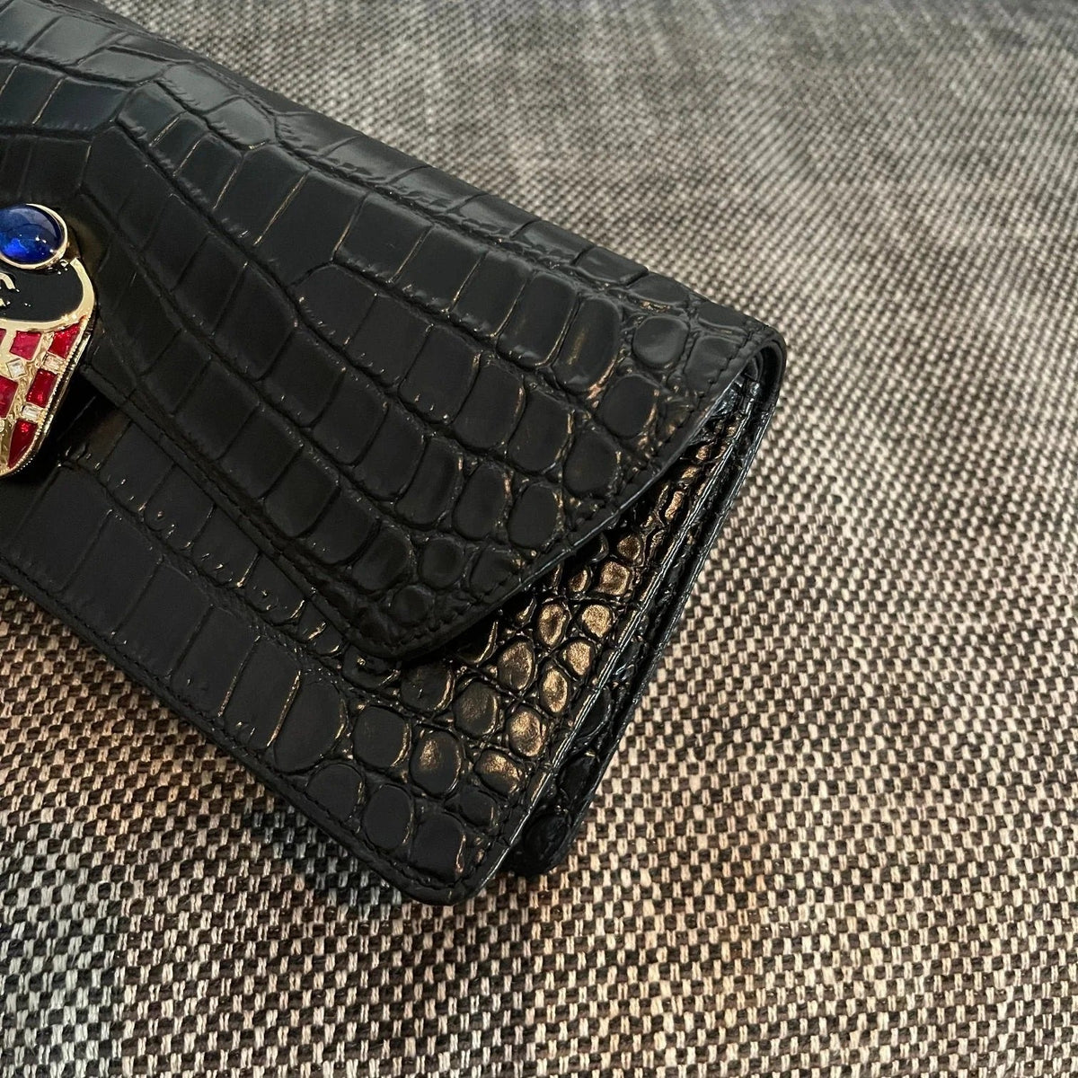 Chanel 2026 Scarab Envelope Clutch 30cm Embossed Patent Calfskin