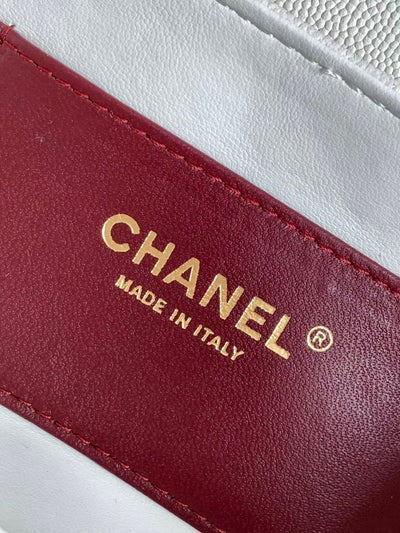 Chanel 2026 Bowling Ball Cylinder Bag White Caviar Leather