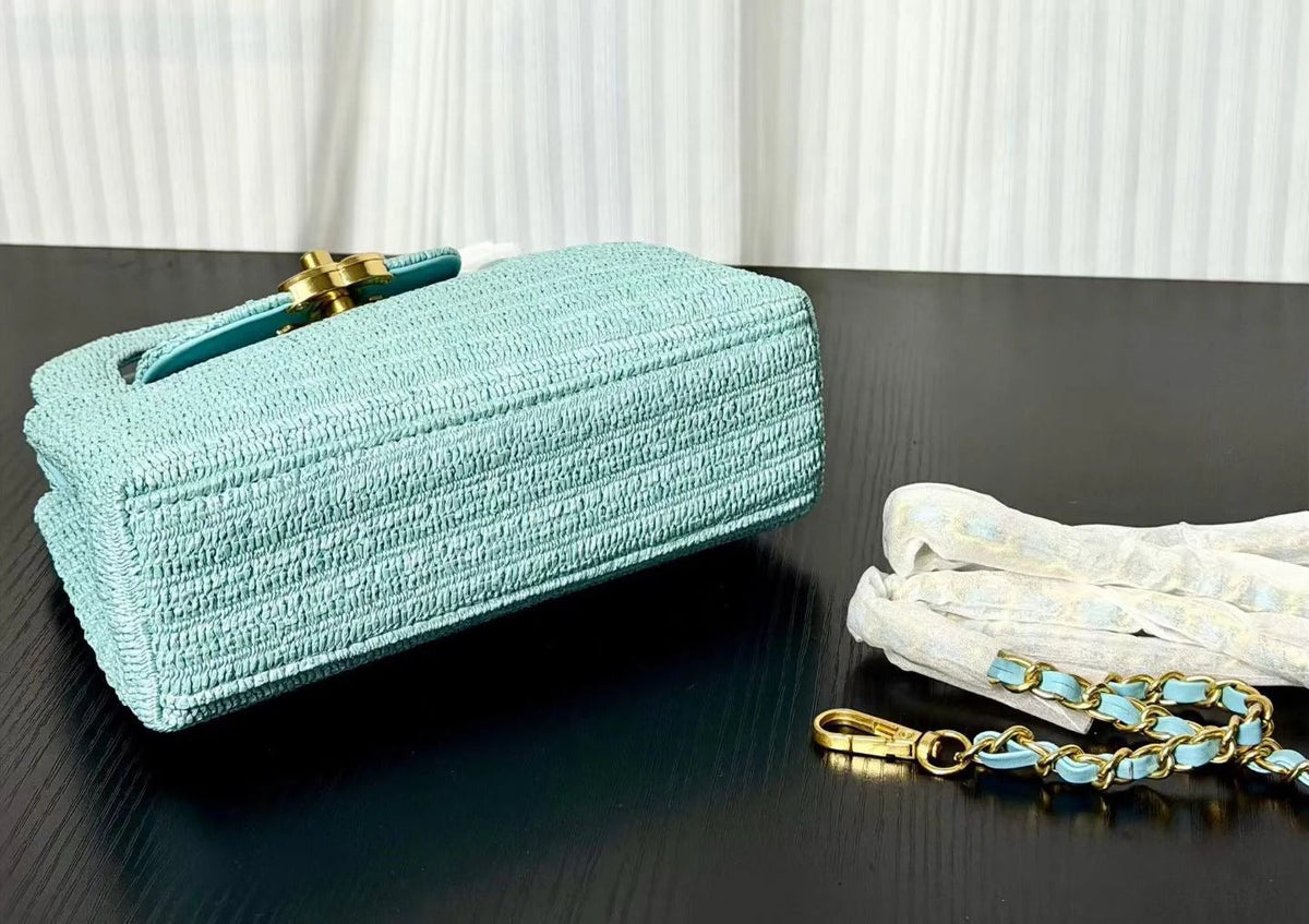 Chanel Kelly 2026 Bag 19cm Blue Woven Leather
