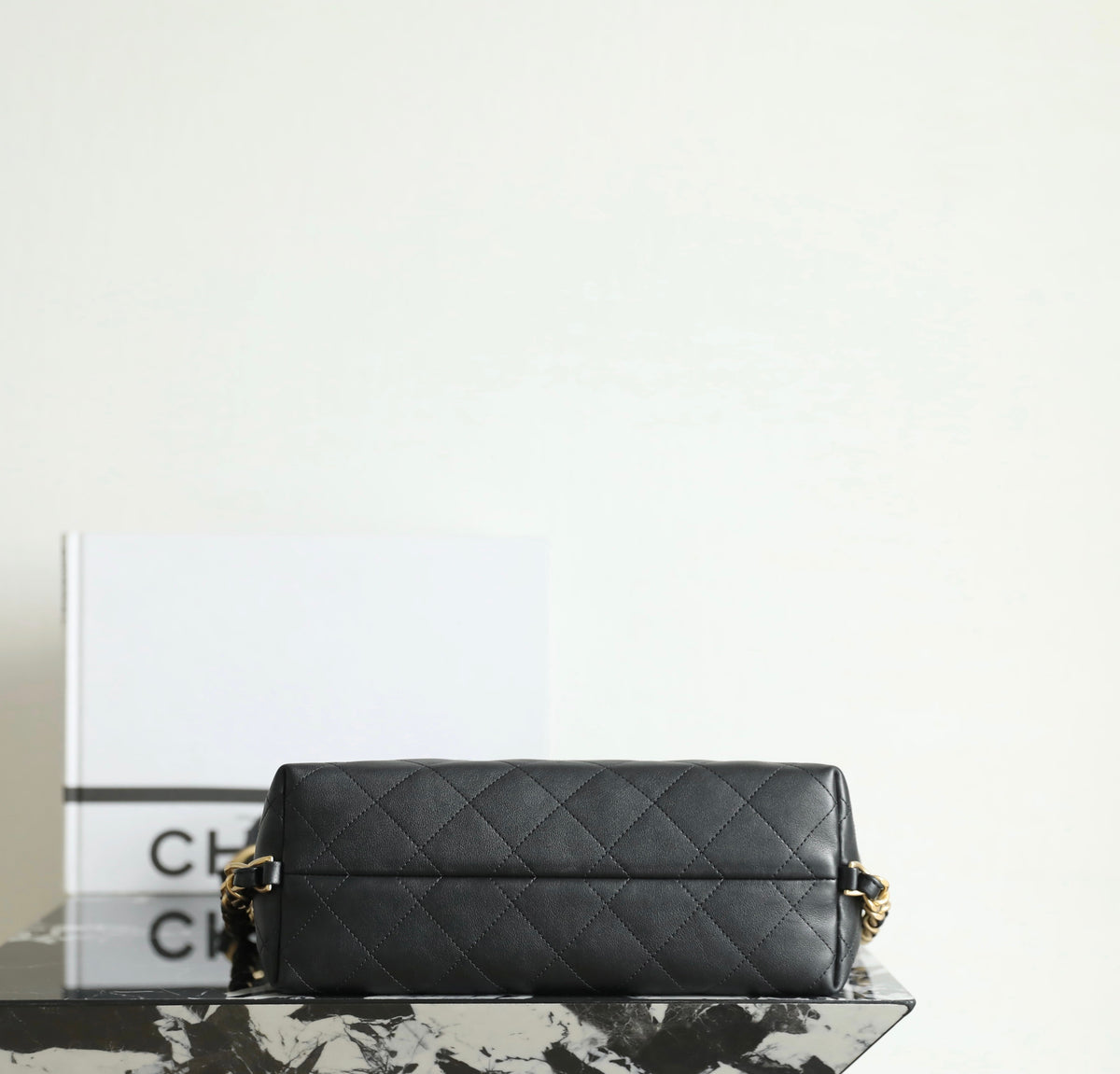 Chanel Hobo Backpack Max Large Black Calfskin