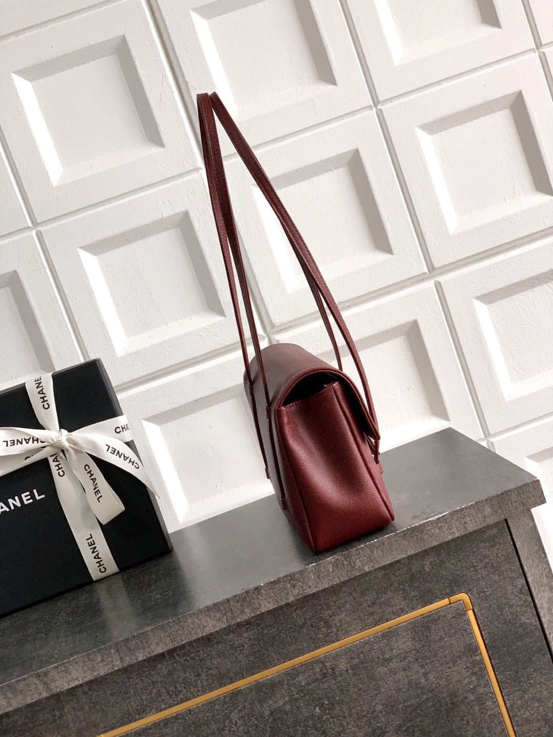 CC 26s Preppy Coco Bag 22cm Burugndy Caviar Leather GHW
