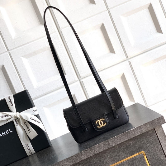 CC 26s Preppy Coco Bag 17cm Black Caviar Leather GHW