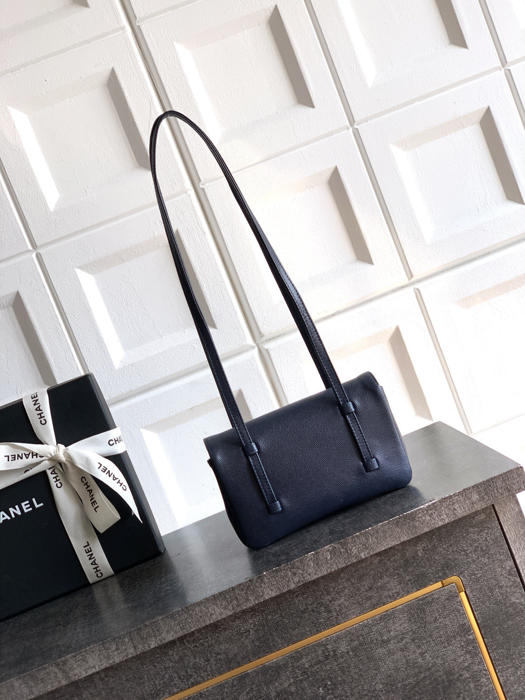 CC 26s Preppy Coco Bag 17cm Dark Blue Caviar Leather GHW