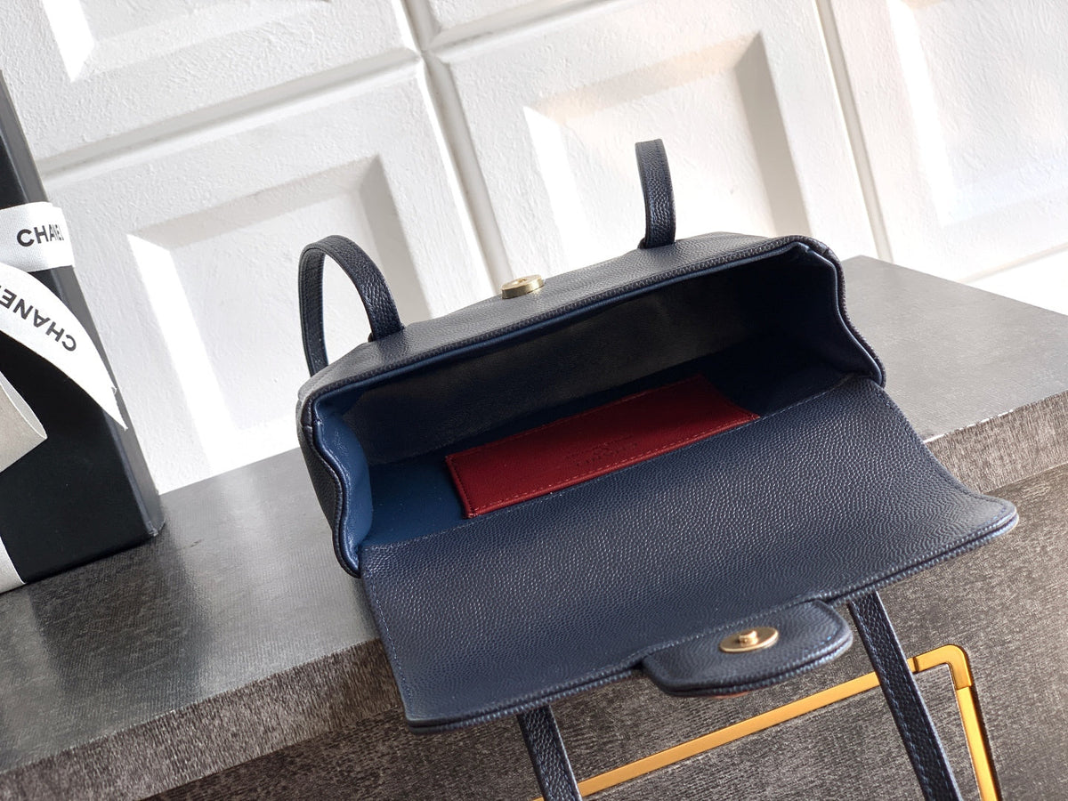 CC 26s Preppy Coco Bag 17cm Dark Blue Caviar Leather GHW