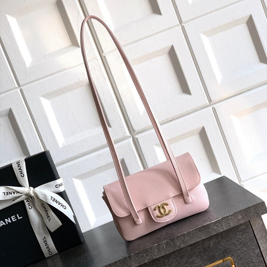 CC 26s Preppy Coco Bag 17cm Light Pink Caviar Leather GHW