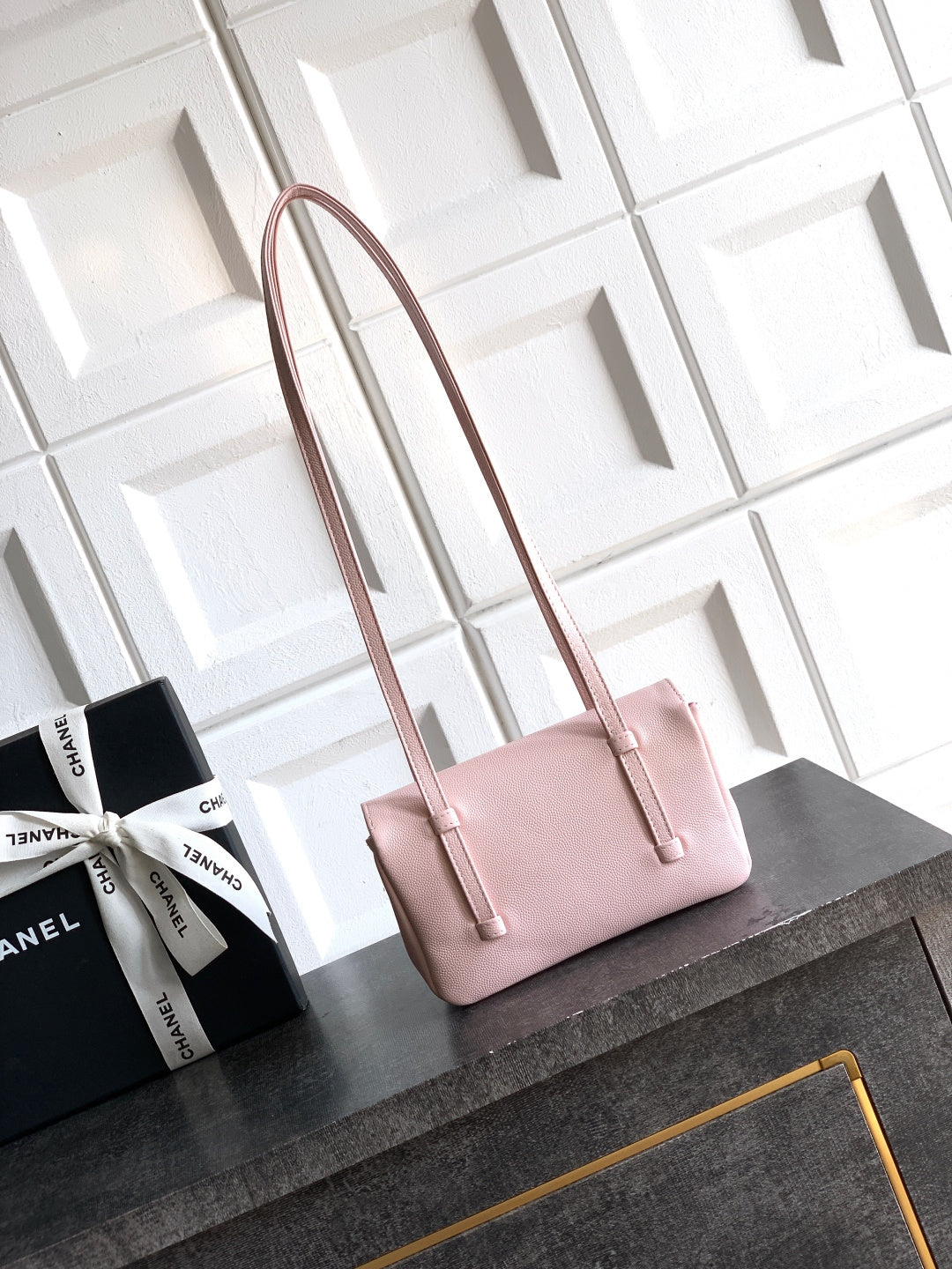 CC 26s Preppy Coco Bag 17cm Light Pink Caviar Leather GHW
