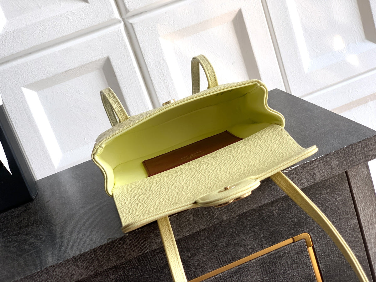 CC 26s Preppy Coco Bag 17cm Lemon Yellow Caviar Leather GHW