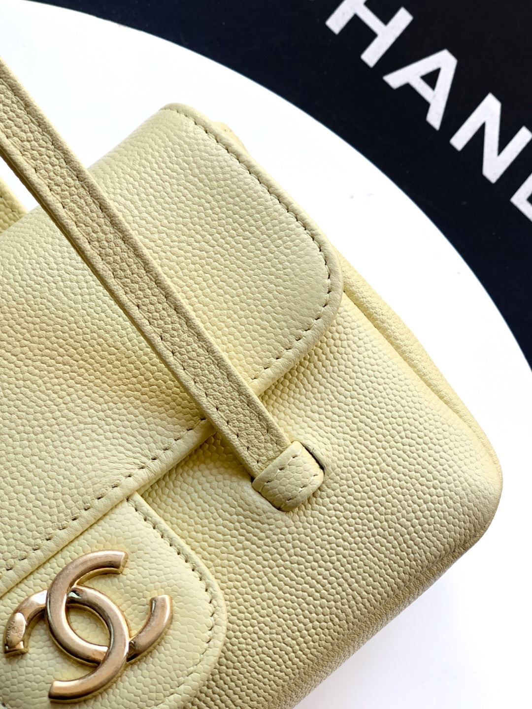CC 26s Preppy Coco Bag 17cm Lemon Yellow Caviar Leather GHW